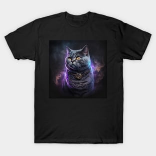 British Shorthair Galactic Divine Portrait T-Shirt